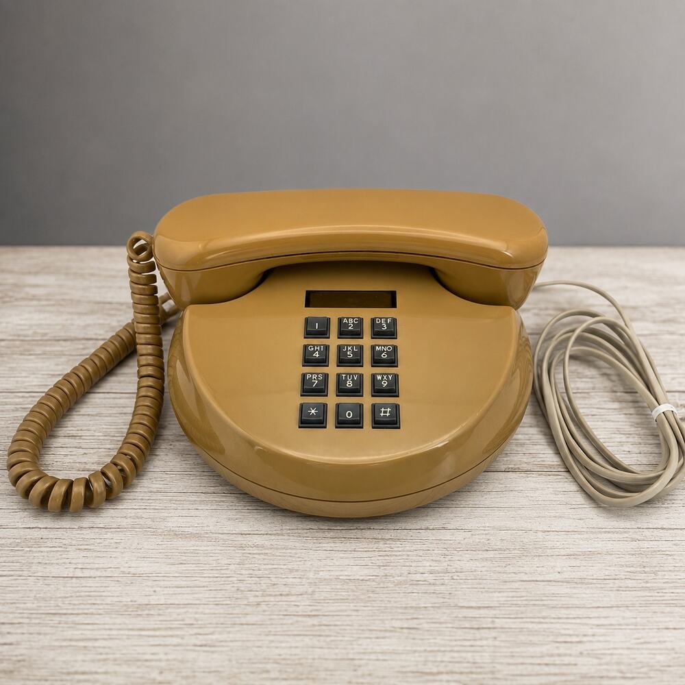 Vintage Northern Telecom Brown Push Button Desk NT Corded Phone Untested